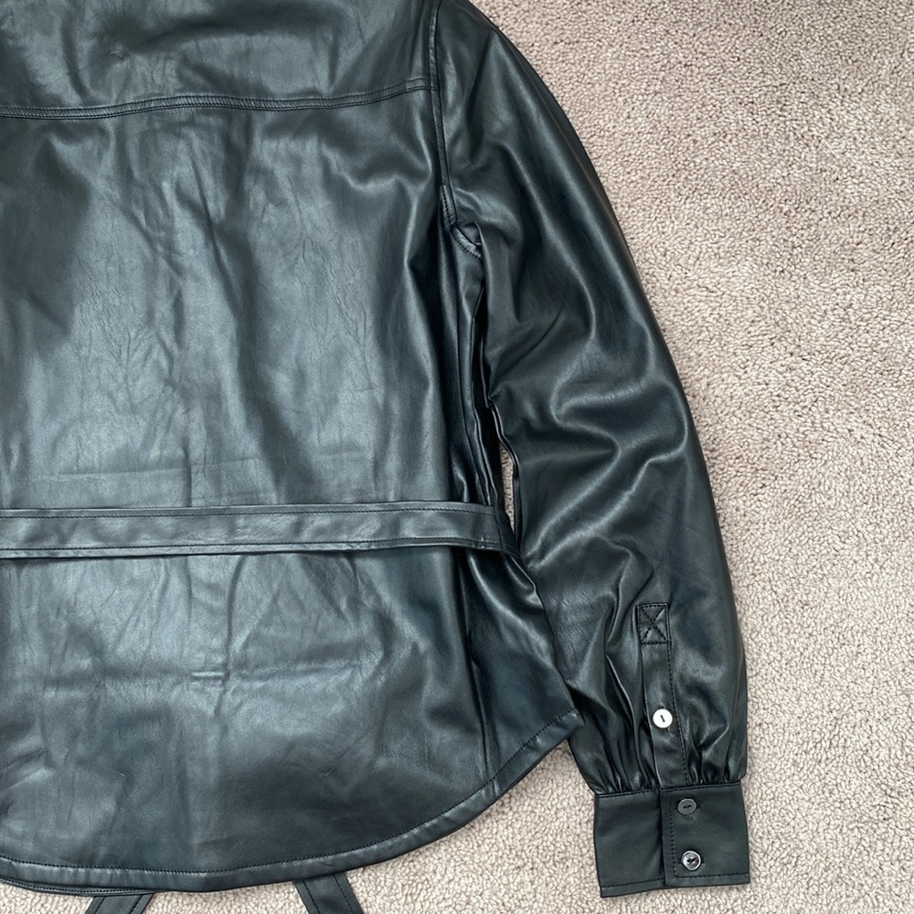 Paige Belize Faux Leather Shacket Size XS - Picture 14 of 16